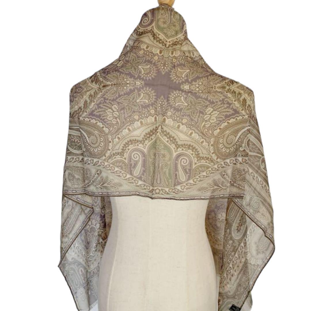 ETRO エトロ シルクシフォン ペイズリー グレーミックス