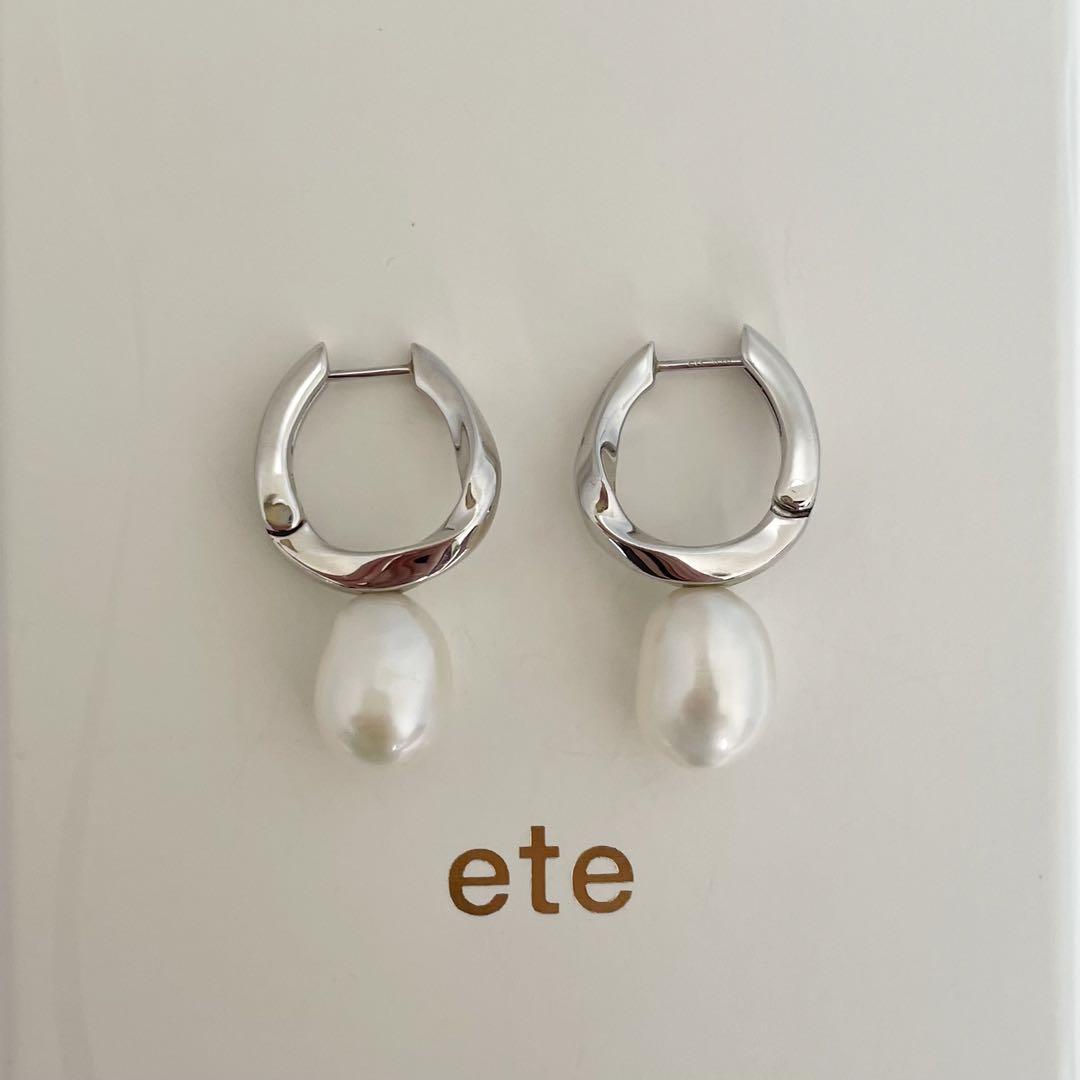 ete/エテ/ハグピアス パール/シルバー/SV925+K18/美品