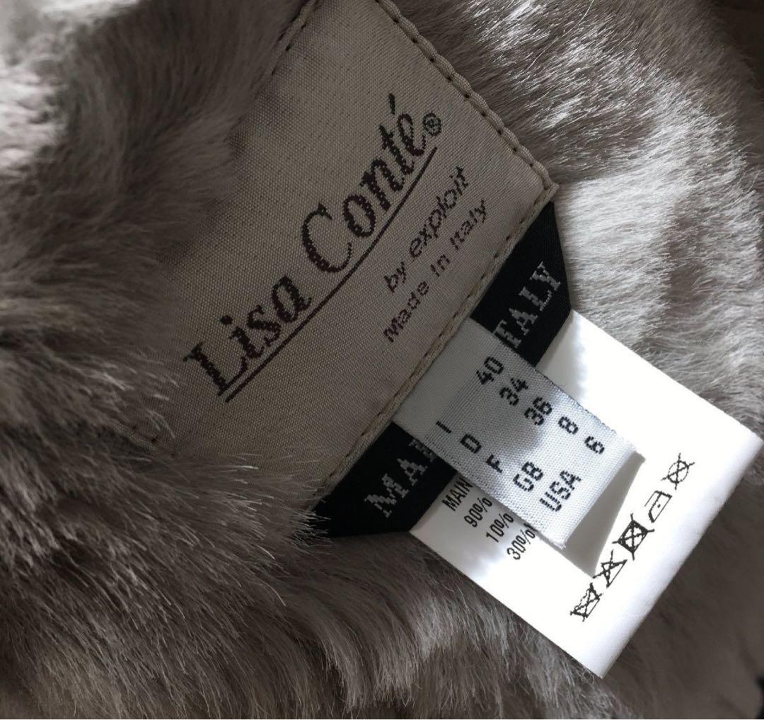 美品イタリア製 Lisa Conte リサコンテ 羊革 ムートン ファー コート 美品イタリア製 Lisa Conte リサコンテ 羊革 ムートン ファー コート