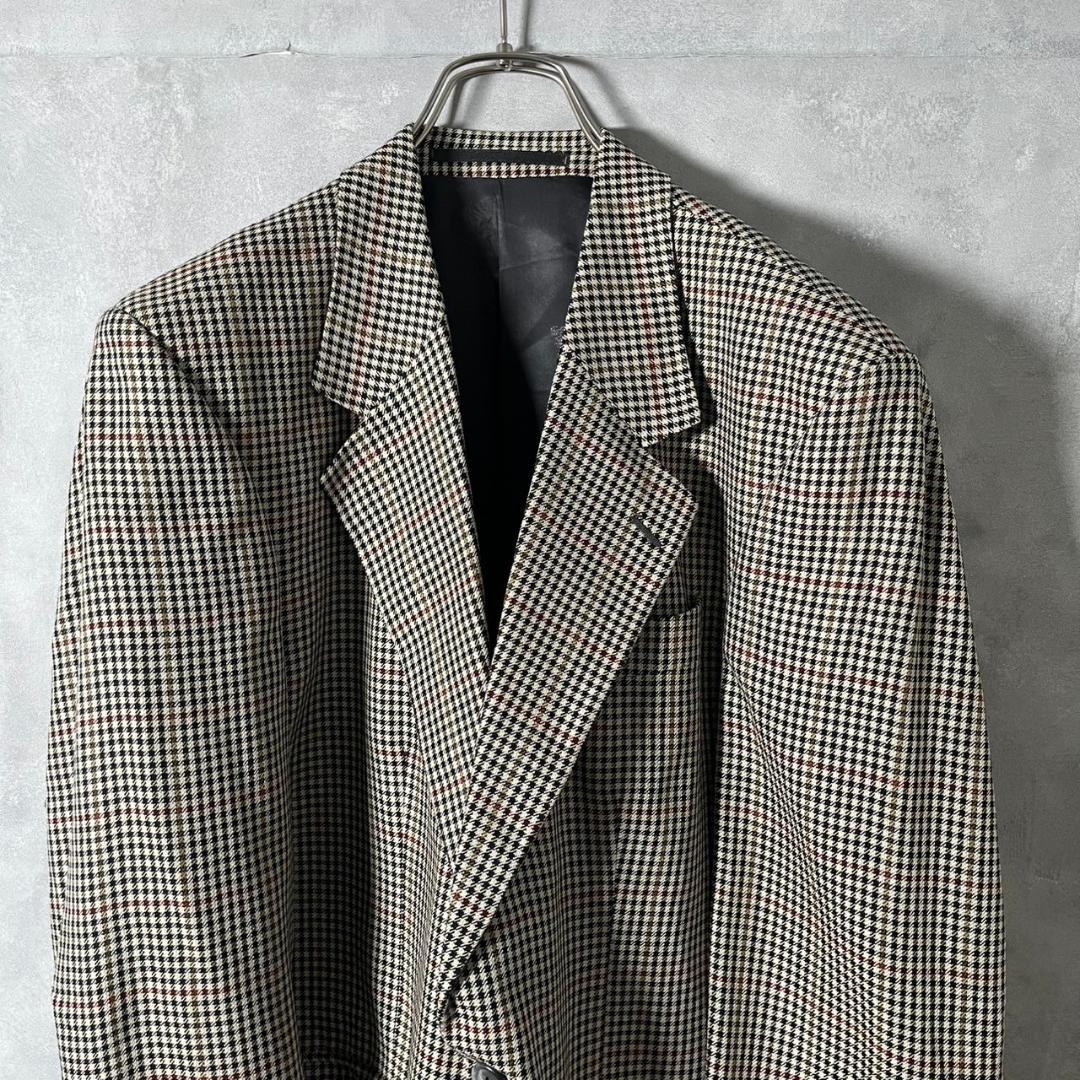 90s BURBERRYS 英国製 千鳥格子 テーラードジャケット N529