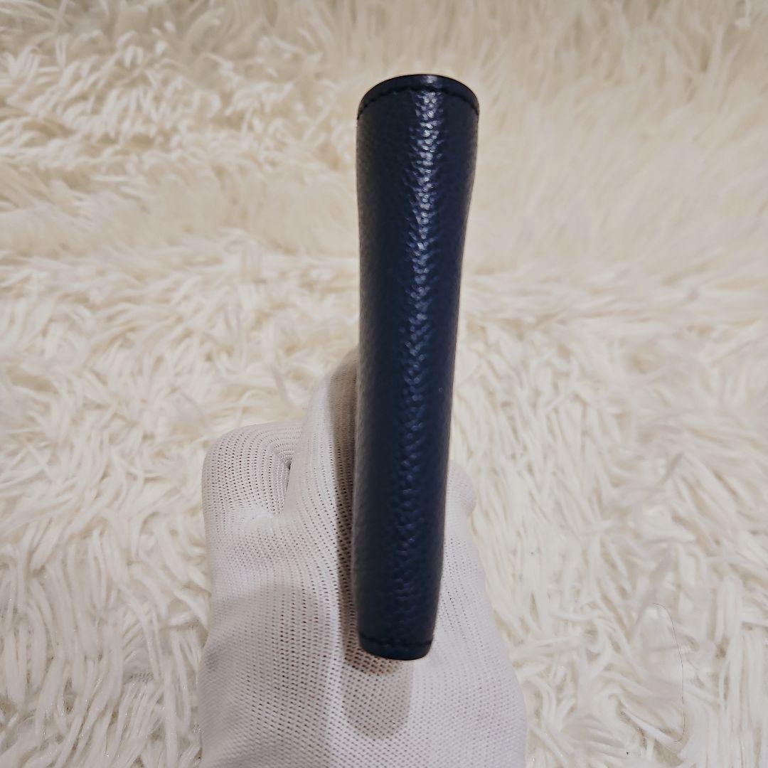 美品 PRADA プラダ 財布 二つ折り バイカラー 2MO513 札入れ 紺