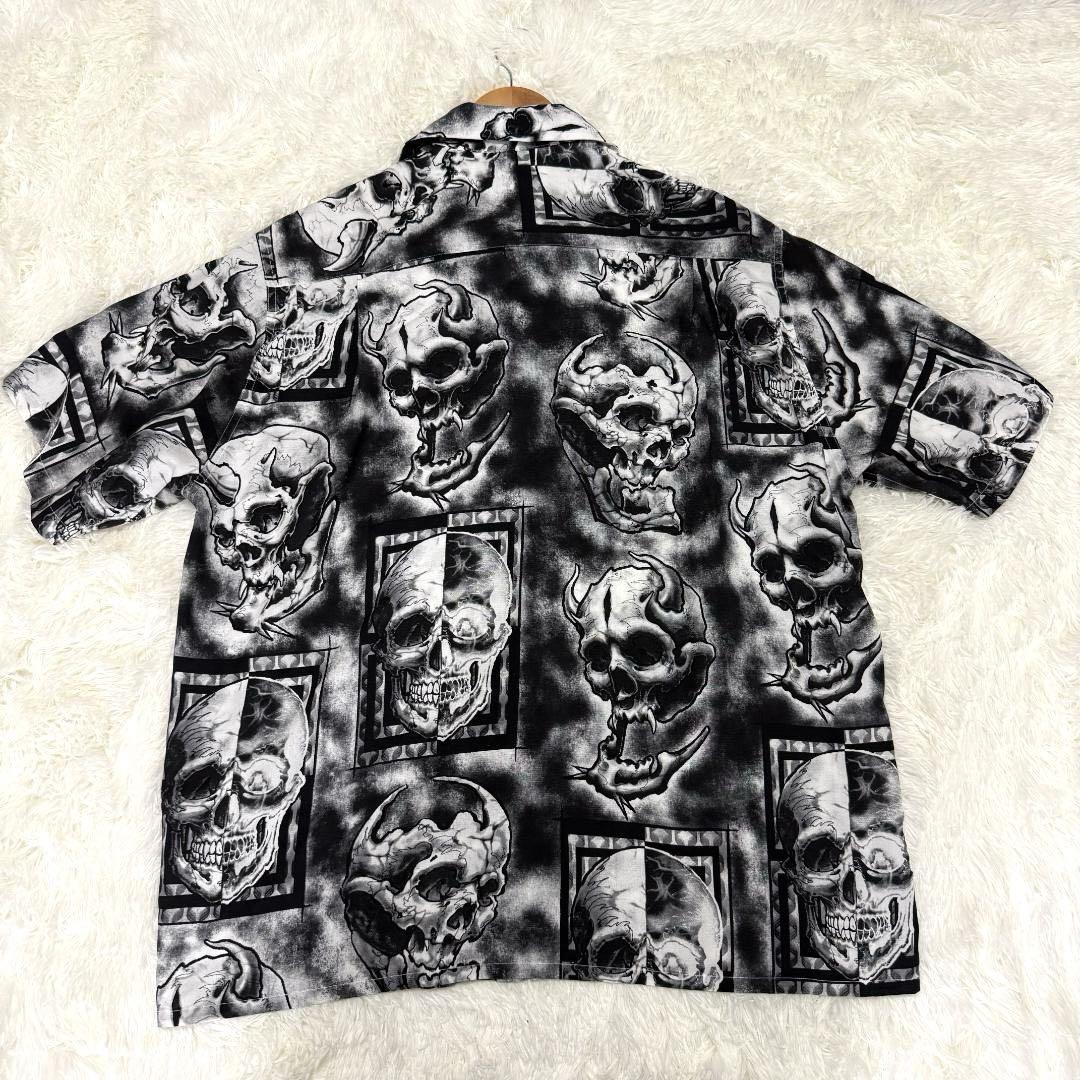 【美品✨】WACKO MARIA スカル柄 鬼 半袖シャツ L 渋谷彫雅 アロハ