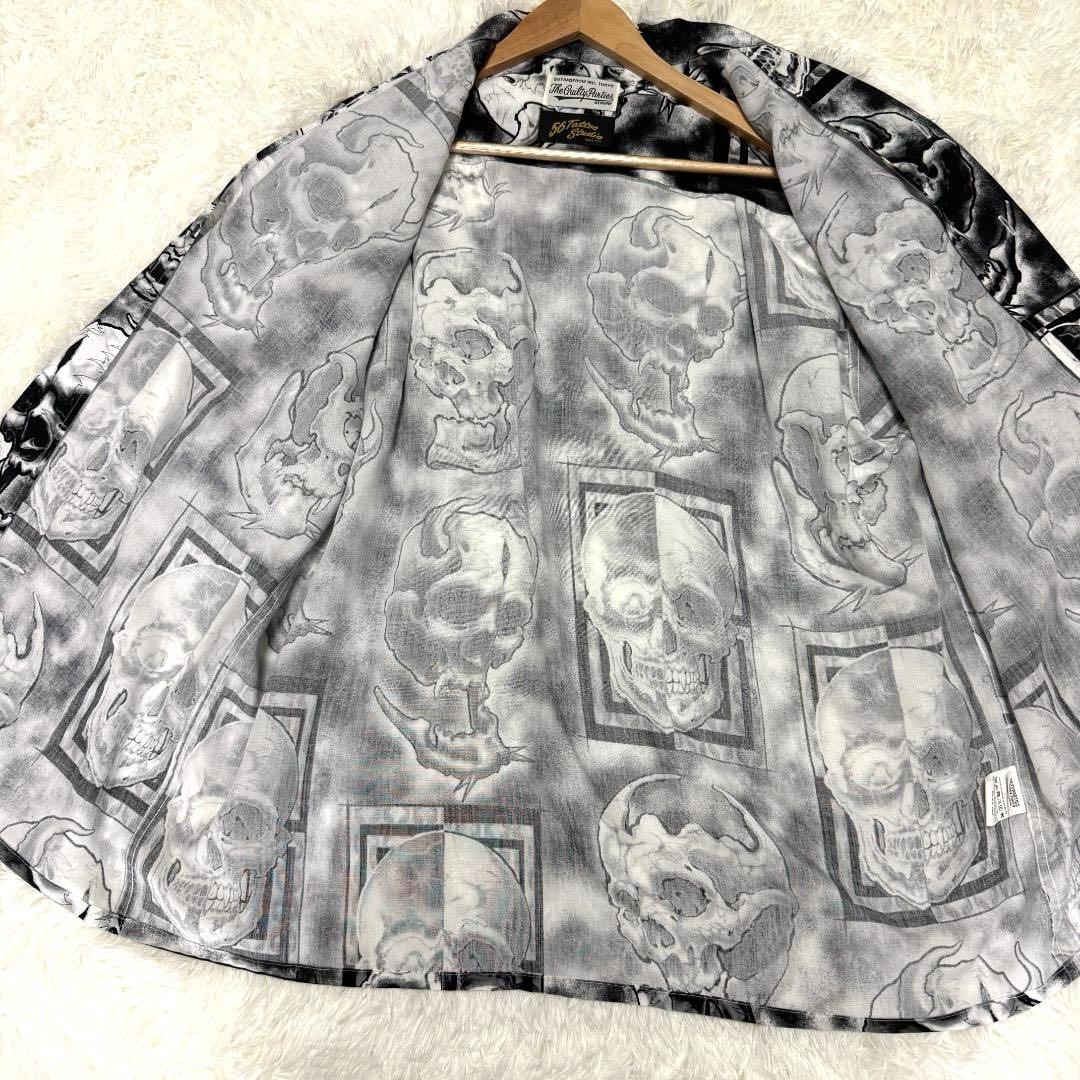 【美品✨】WACKO MARIA スカル柄 鬼 半袖シャツ L 渋谷彫雅 アロハ