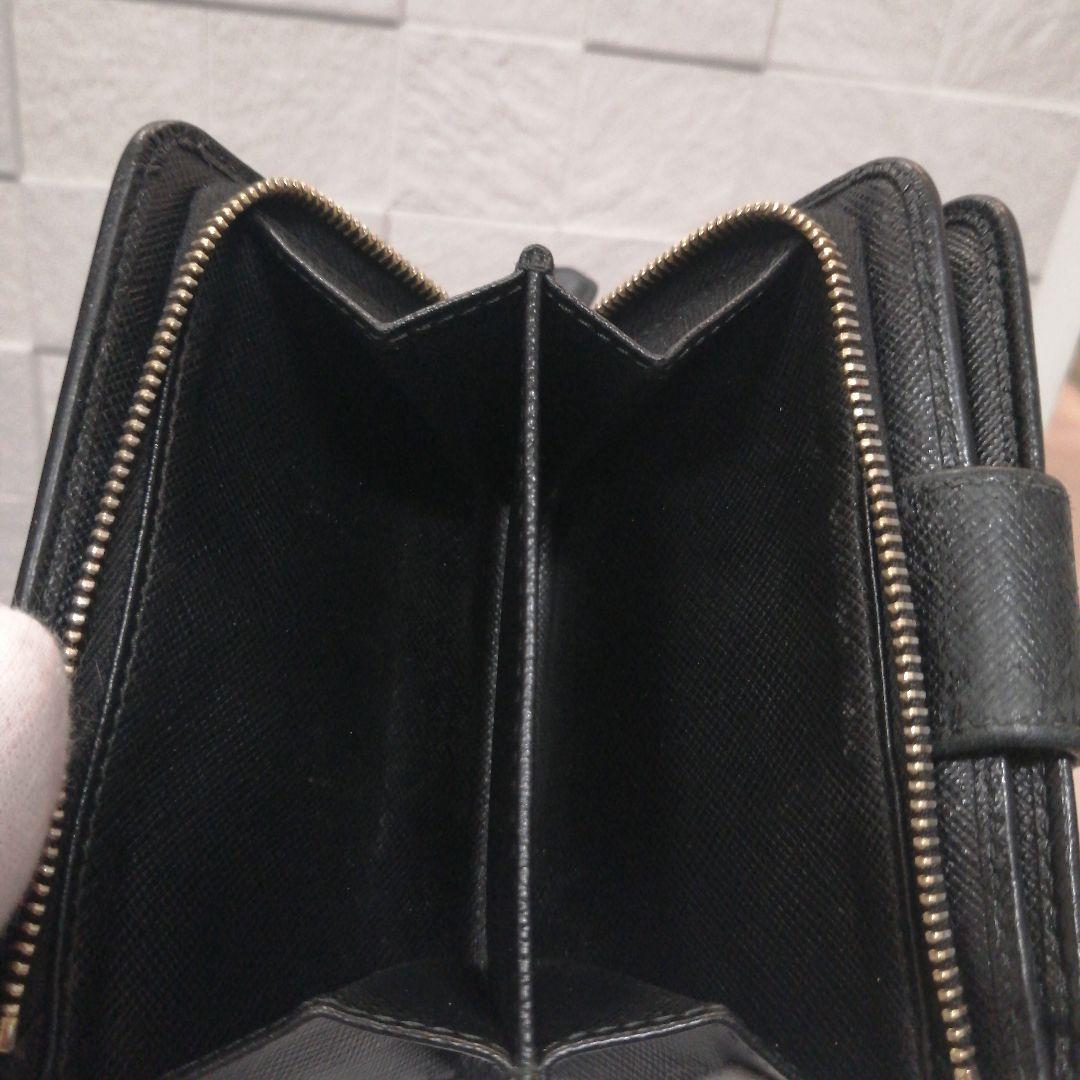 PRADA ブラックレザー 二つ折り財布 PRADA ブラックレザー 二つ折り財布
