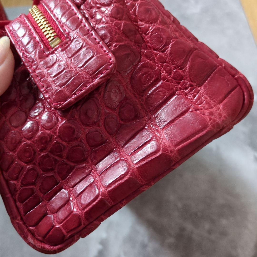 レッド クロコダイル ハンドバッグ 02W70B-10035