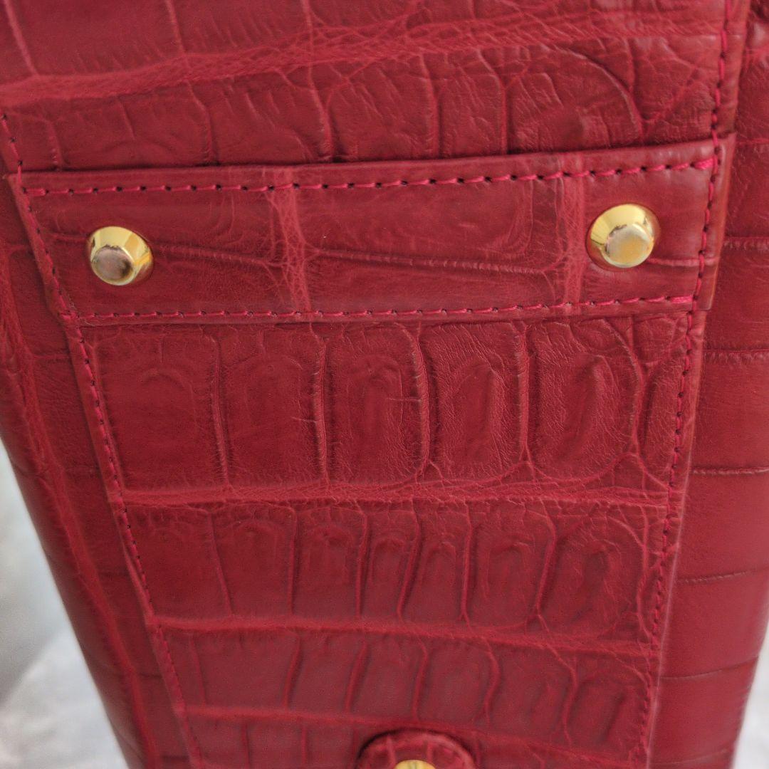 レッド クロコダイル ハンドバッグ 02W70B-10035