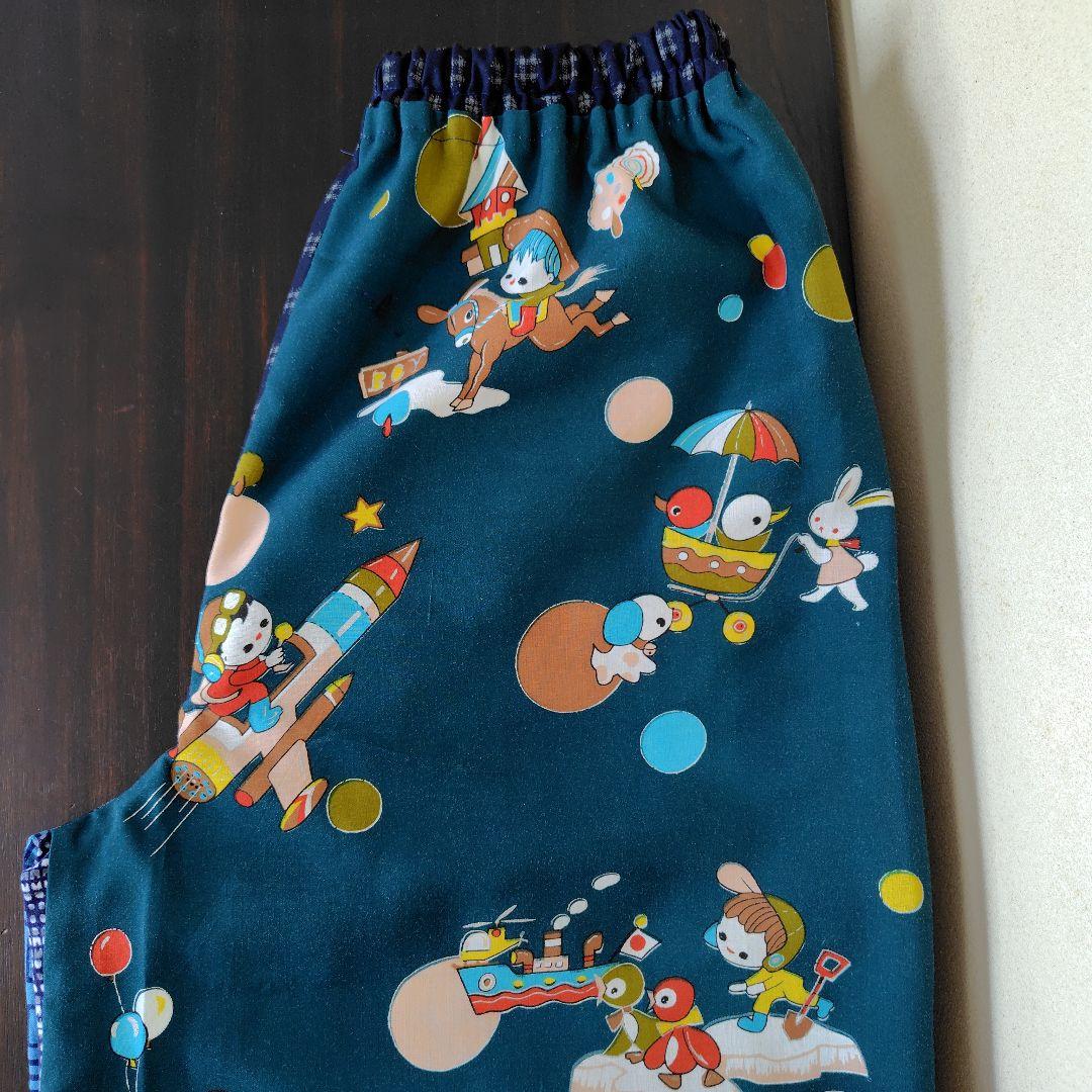 浴衣リメイクもんぺ【菱】ハンドメイド ぷっくりパンツ ワイド