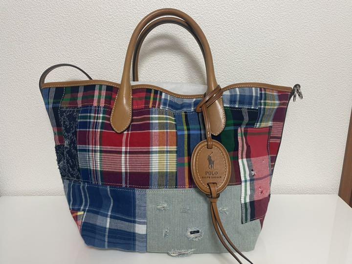41%割引レッド系低価格の 美品☆POLO RalphLauren☆パッチワーク 激安特販 トートバッグ ファーバッグ アンナモリナーリ ブルマリン ハンドバッグ