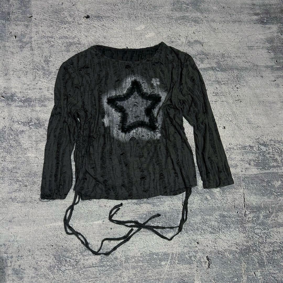 トップス archive border mohair knit grunge y2k 楽天市場】CLANE : [レディース]SHEER BORDER MOHAIR KNIT