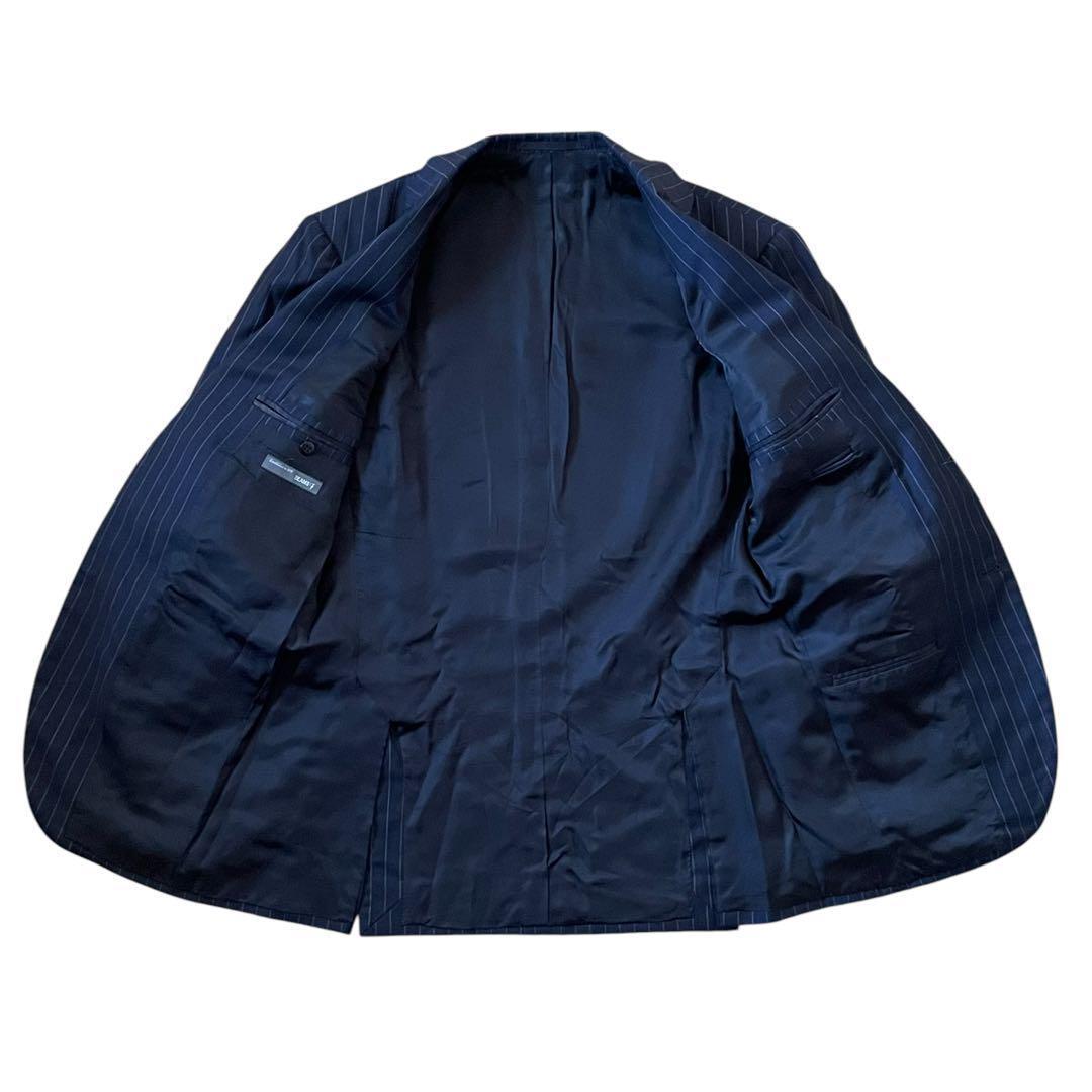 美品 ビームスエフ セットアップスーツ ネイビー 90 ウール100