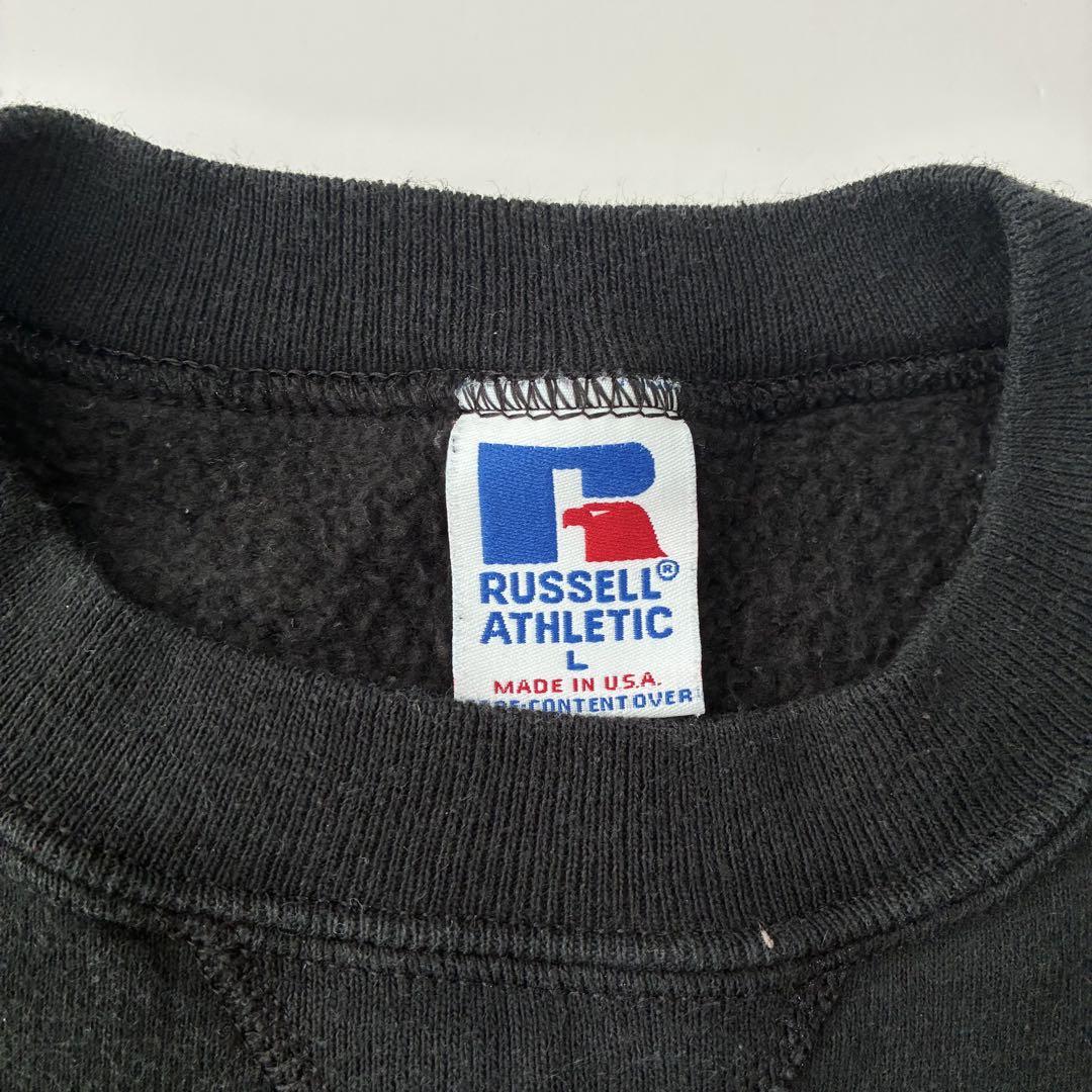 美品 90s USA製 L ラッセル アスレティックブラック 黒 スウェット