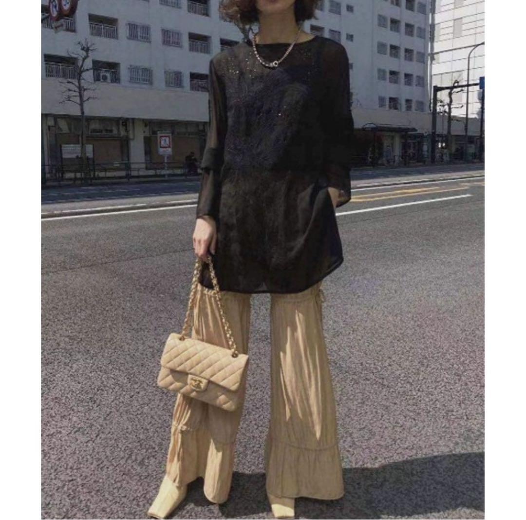 今日だけ値下げ 【美品】ameri ADELA SHEER TOP ブラック