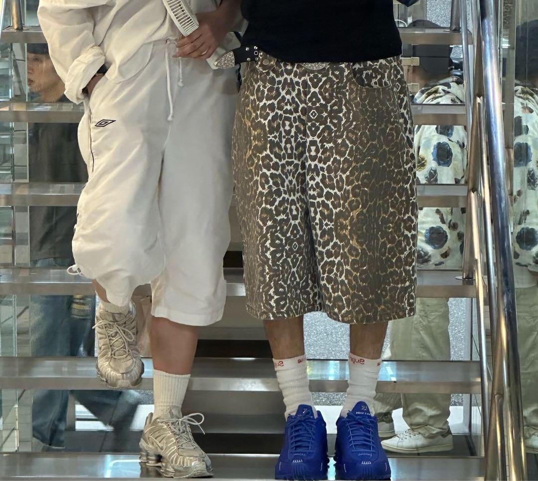 レオパード柄デニムハーフパンツ