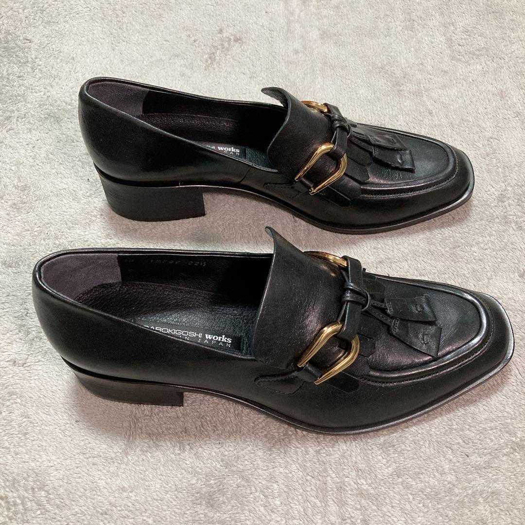 【美品】RABOKIGOSHI works タッセル ローファー レザー BK