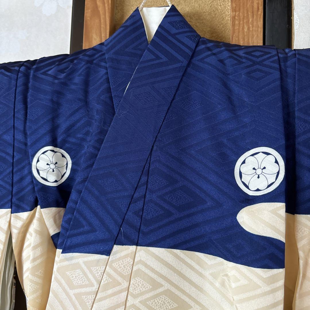 男の子　七五三　3点セット　紋付き　金駒刺繍