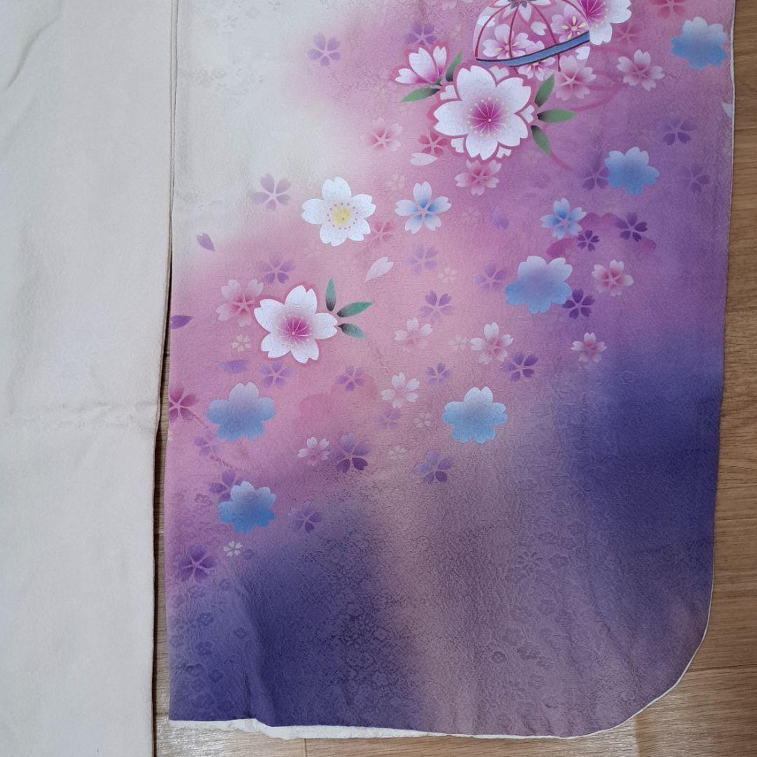 今お得な フルセット 正絹振袖 白地紫グラデーション桜柄 成人式 卒業式に最適 今お得な フルセット 正絹振袖 白地紫グラデーション桜柄 成人式 卒業式に最適