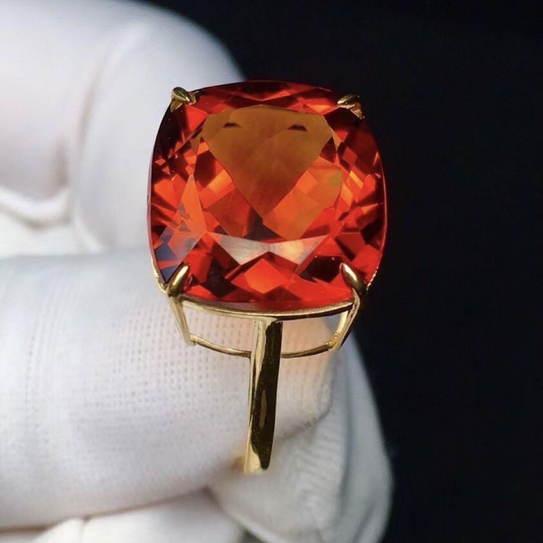 【公式サイト】正規ブランド品通販 天然】シトリン リング 16.85ct k18 アクセサリー