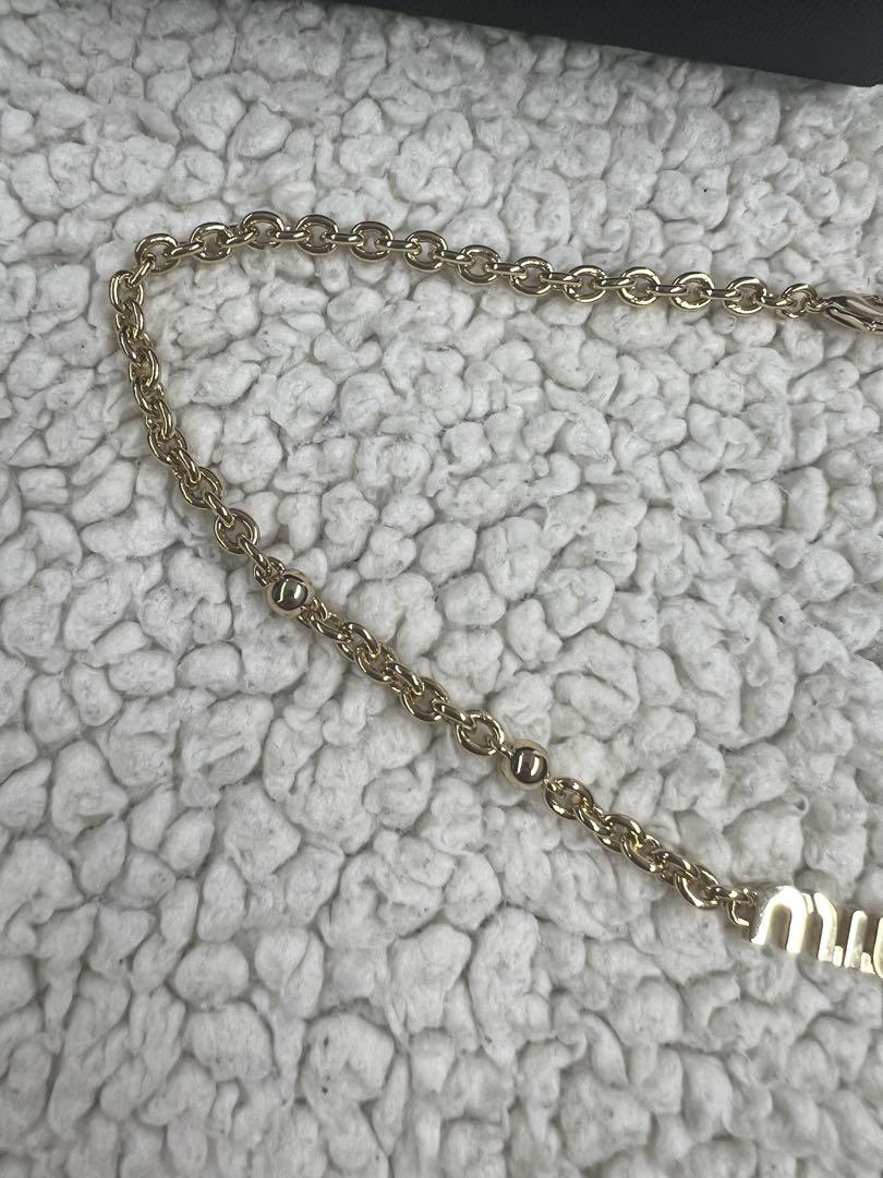 ミュウミュウ MIU MIU ネックレス ロゴ メタル チェーン リンク