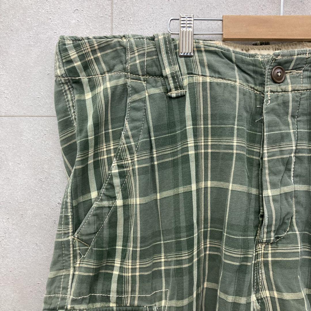 ABERCROMBIE&FITCH ハーフパンツ カーゴ チェック メンズ 36