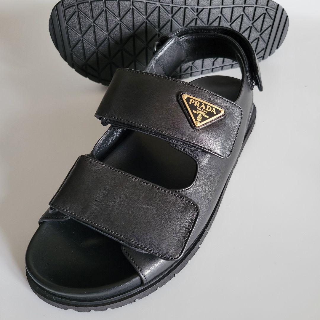 【新品未使用】PRADA/プラダ ナッパレザー サンダルブラック 38