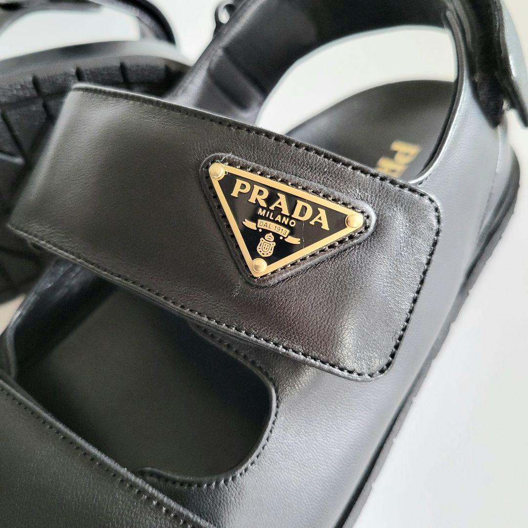 【新品未使用】PRADA/プラダ ナッパレザー サンダルブラック 38