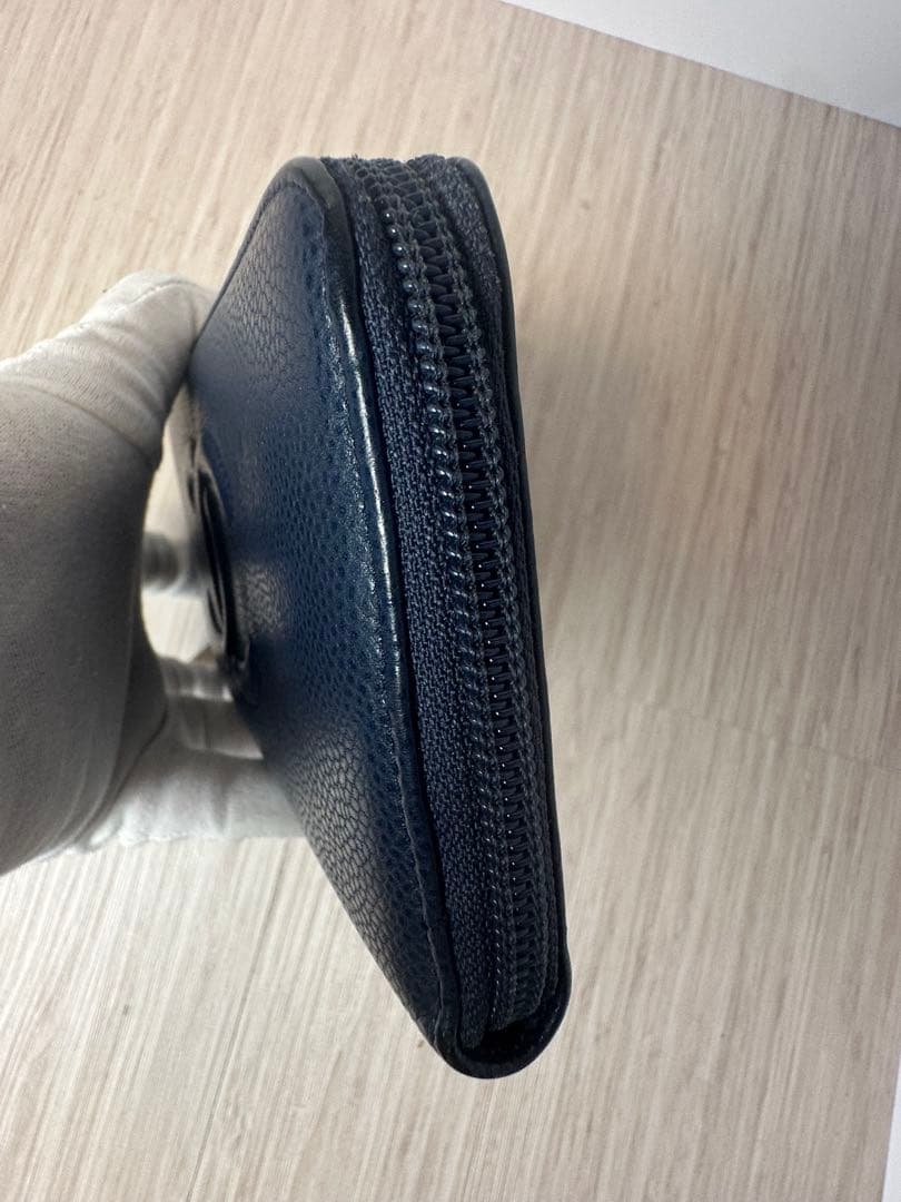 CHANEL キャビアスキン 長財布 ネイビー