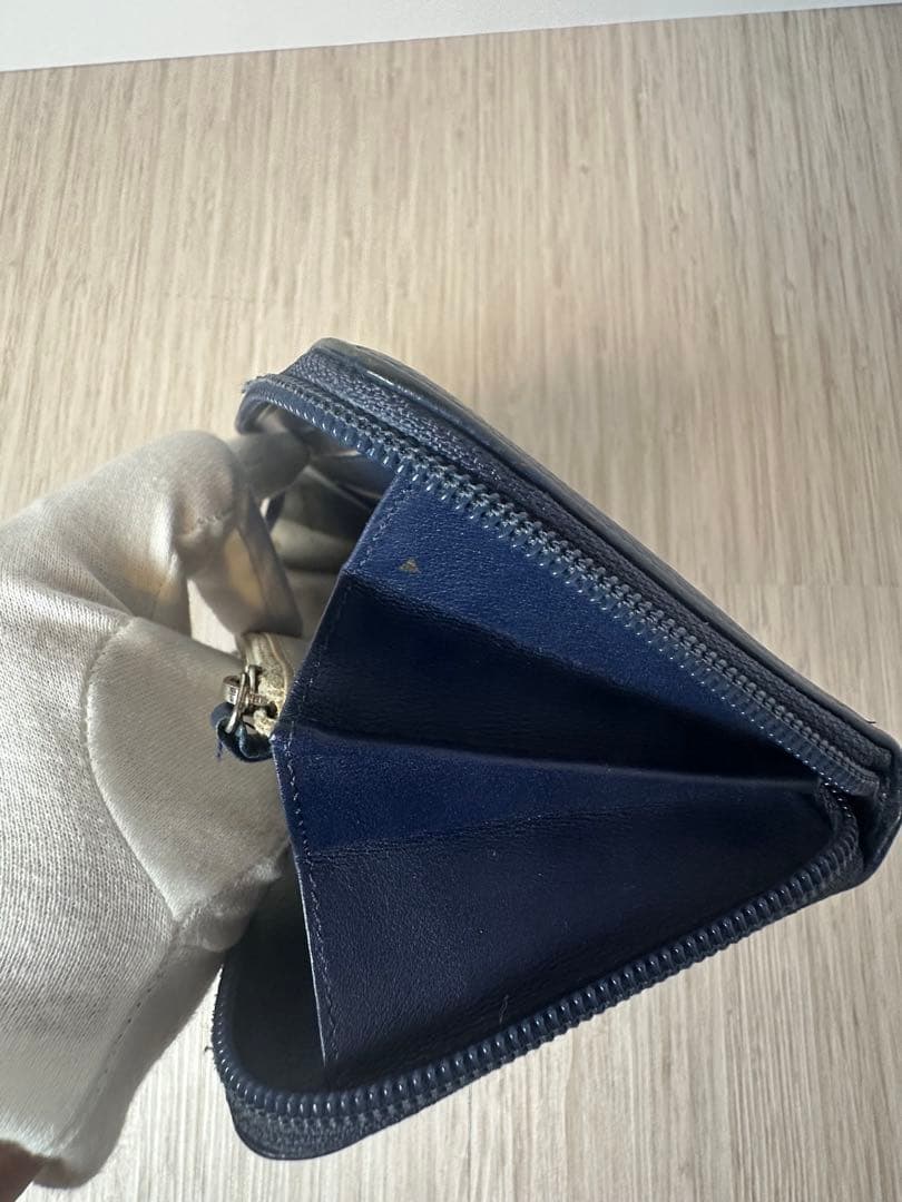 CHANEL キャビアスキン 長財布 ネイビー