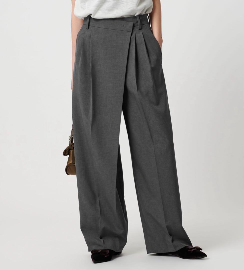 【新品】BEAUTY&YOUTH ポプリン ラップパンツ ダークグレー