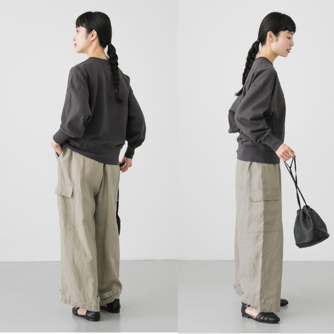 2024 春夏新作 かぐれ 新品 リネンユーティリティーパンツ 麻＊K.ベージュ