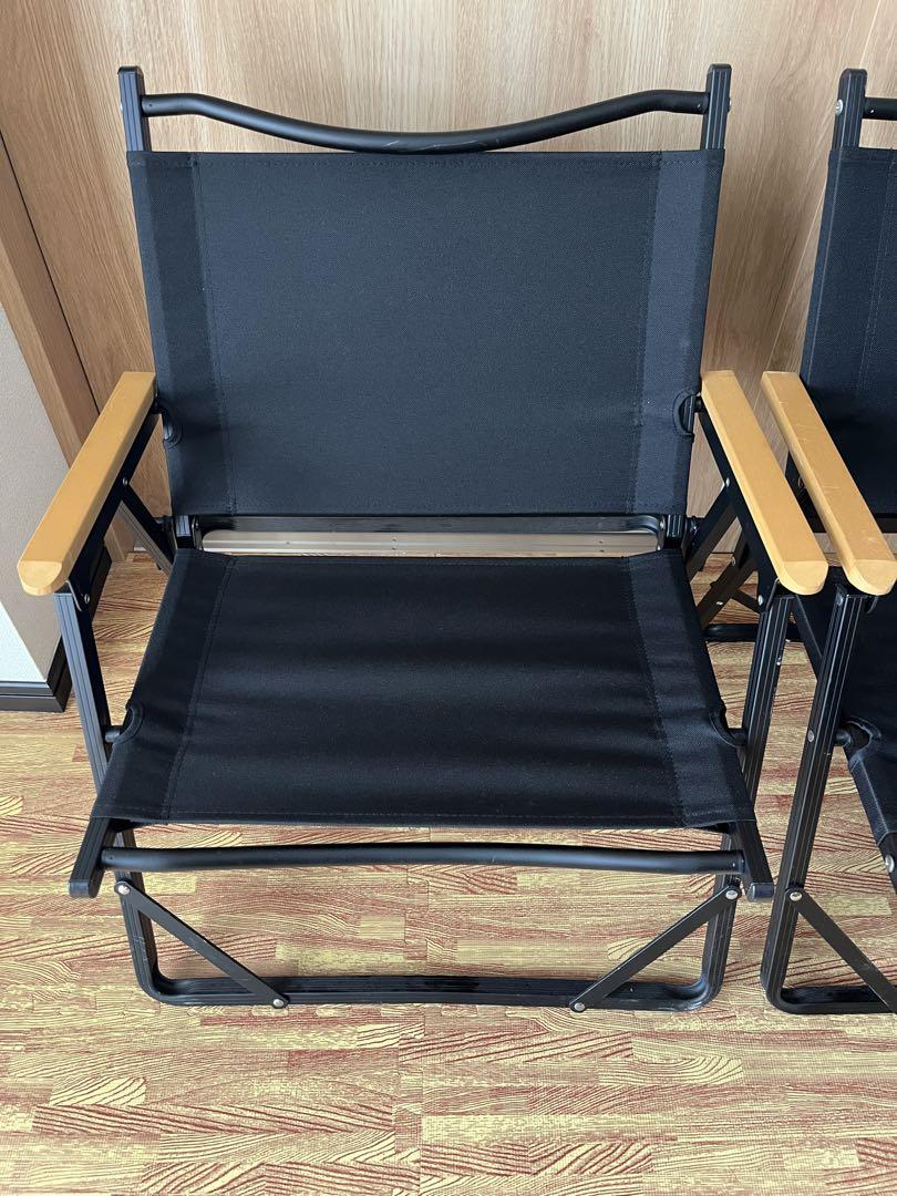 ハイランダー 黒 折りたたみアウトドアチェア 2脚セット