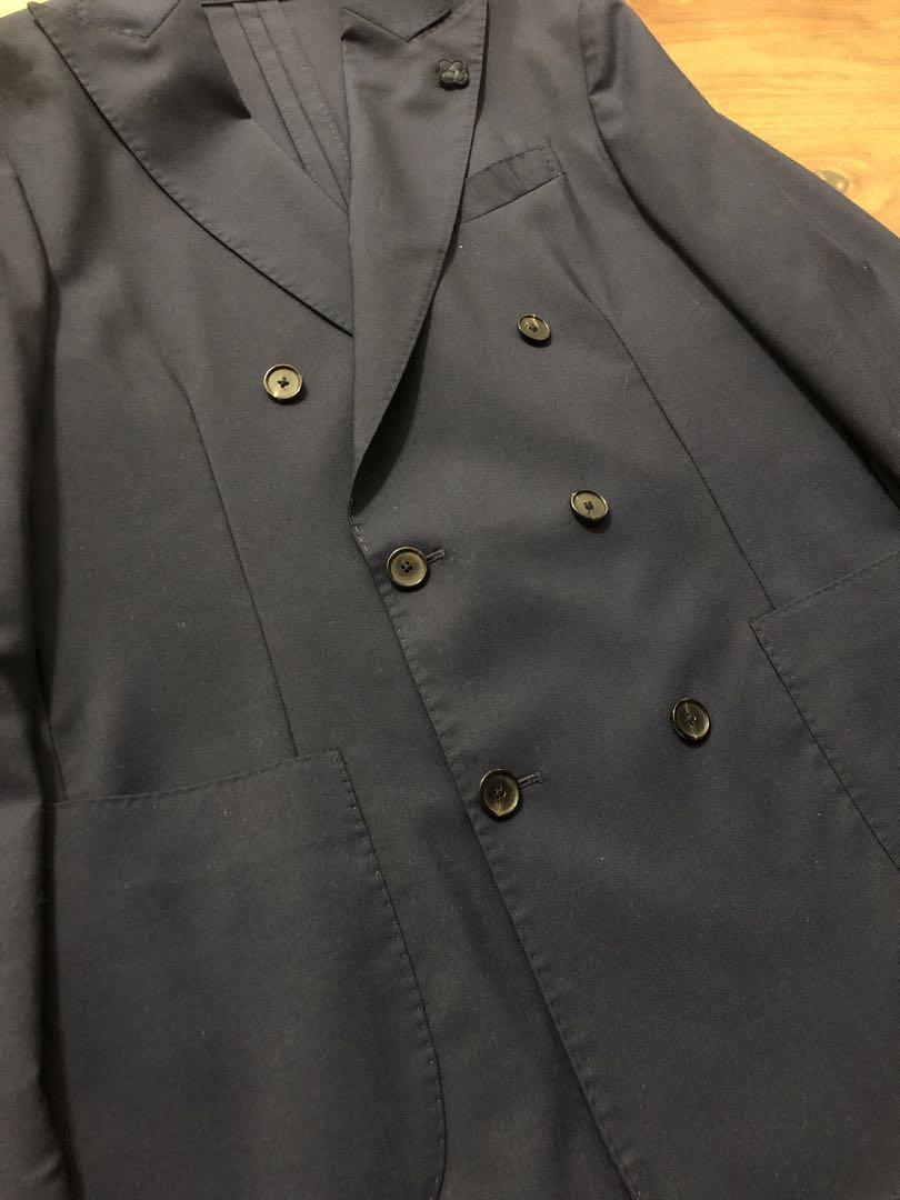 【超美品】LARDINIラルディーニホップサックダブルネイビージャケット48