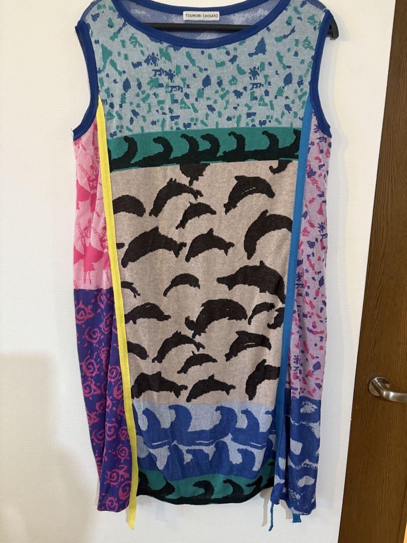 tsumori chisatoチュニック美品 TSUMORI CHISATO ノースリーブワンピース チュニック ニット