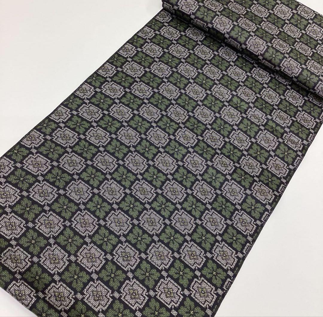 ＊着物リメイク＊ハンドメイド＊長袖ワンピース　正絹　亀甲緑　Ａ　#241206 着物リメイク＊ハンドメイド＊長袖ワンピース 正絹 亀甲緑 A