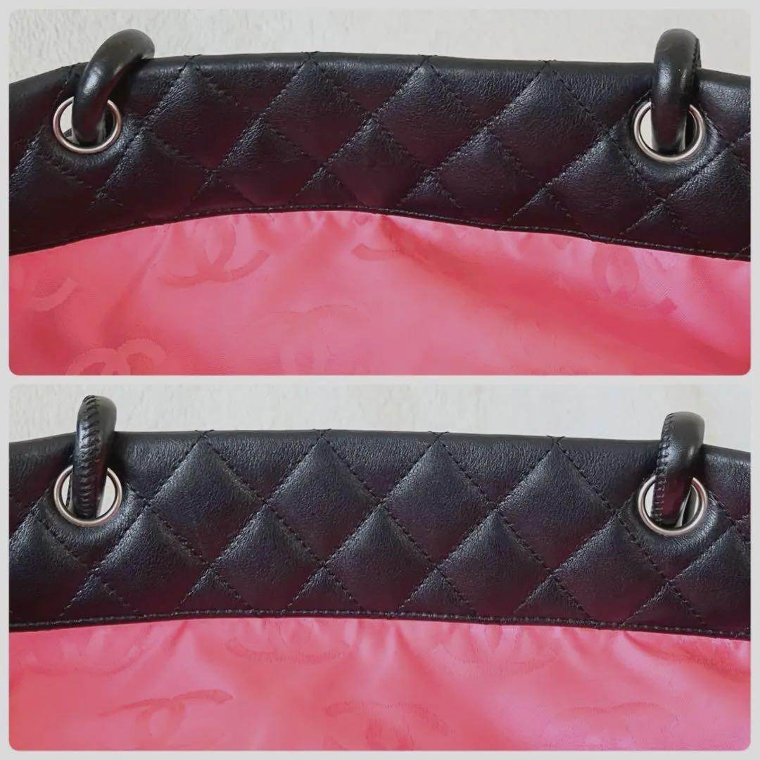 美品 シャネル CHANEL カンボン ラージトートバッグ ブラック
