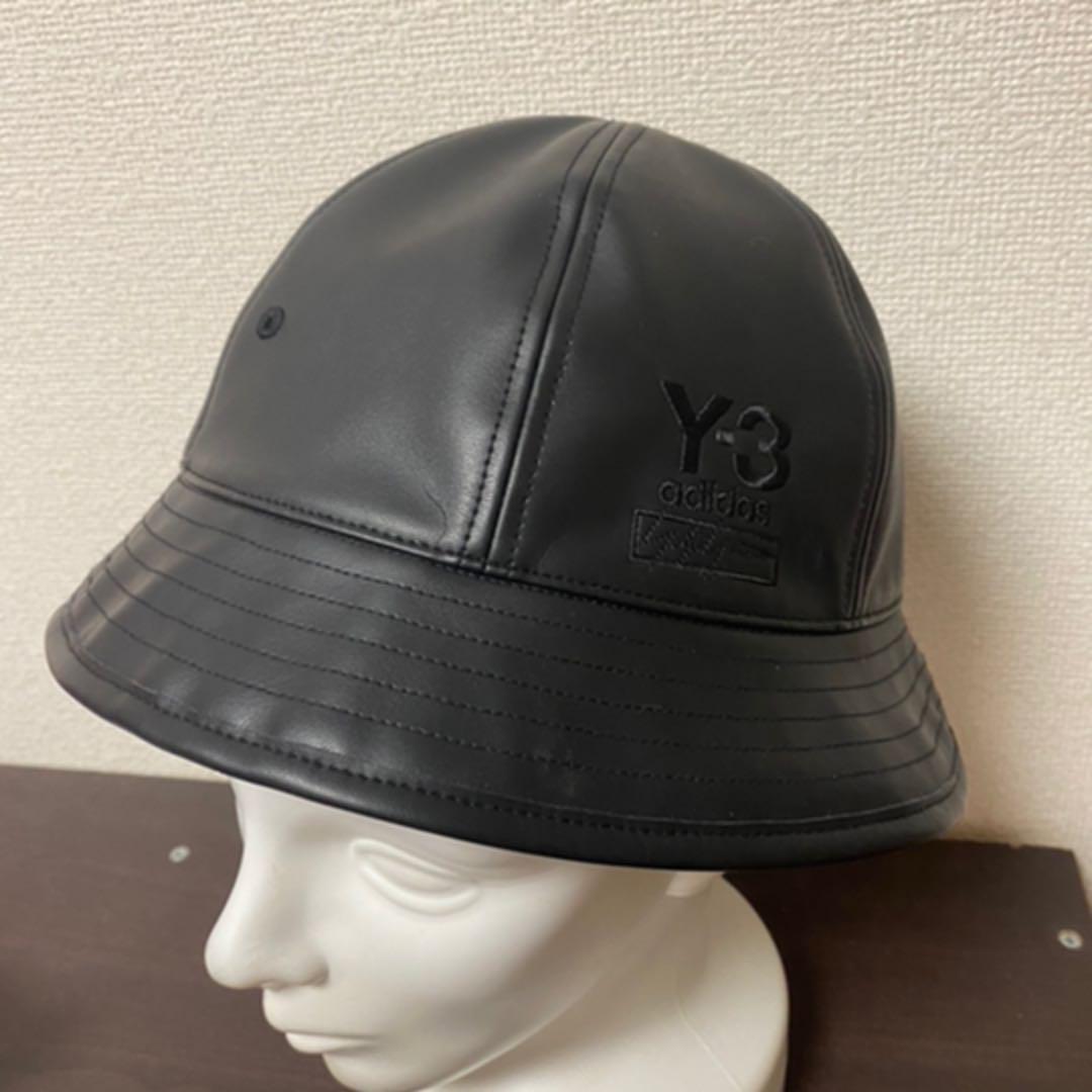 国産在庫 Yohji レザー ハット ブラック vPG9X-m37474357252 Yamamoto y-3 adidas 格安2022