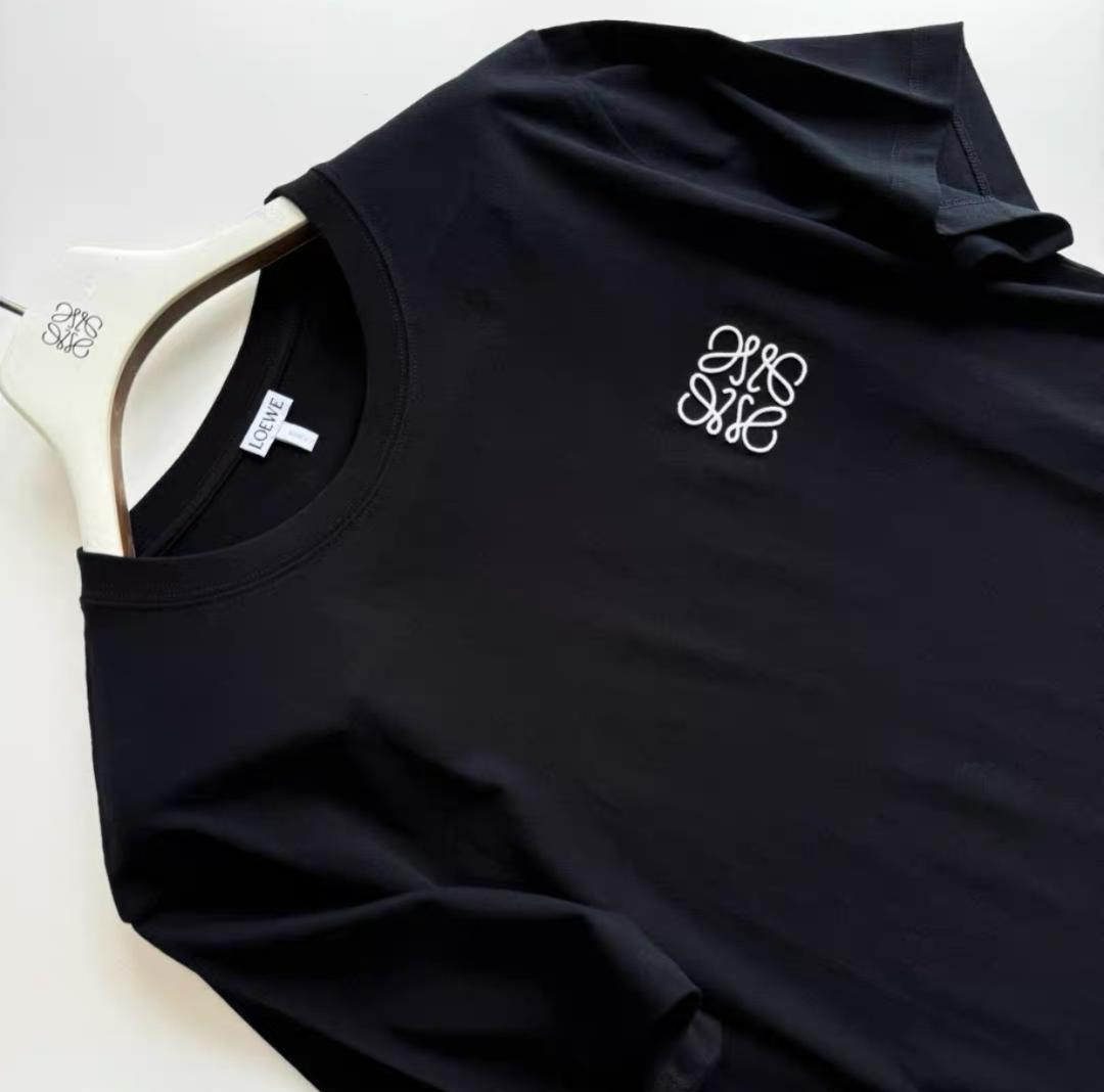 LOEWE - LOEWE Tシャツ 半袖 刺繍ロゴ ワンポイント ブラック S