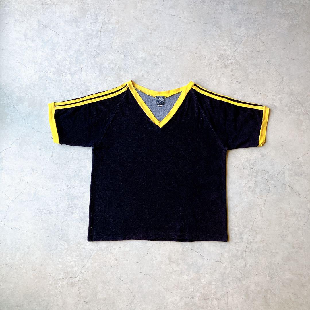 00s Y2K BOURBON HOUSE ベロア tシャツ リンガー