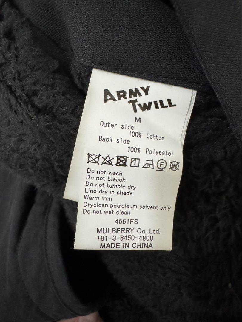 ARMY TWILL アーミーツイル リバーシブルボアコート　ブラック