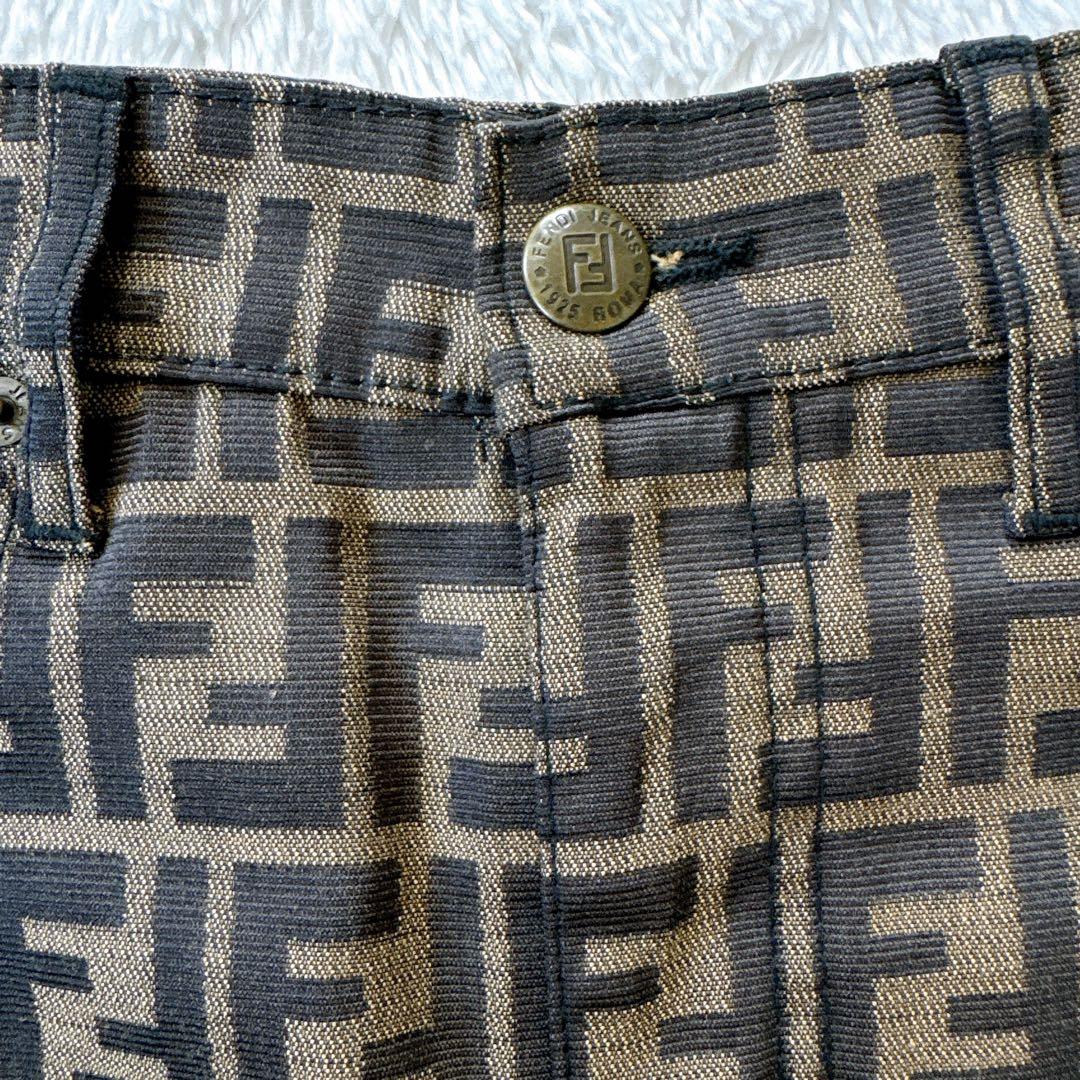 Fendi ロゴパターン デニムタイトスカート