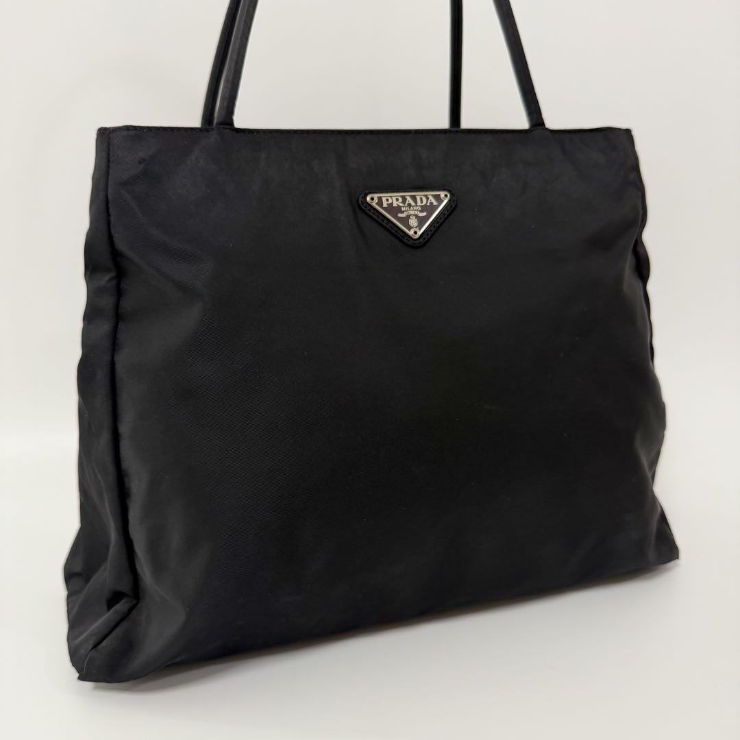 【美品】PRADA プラダ トートバッグ ハンドバッグ ナイロン 黒 3ポケット