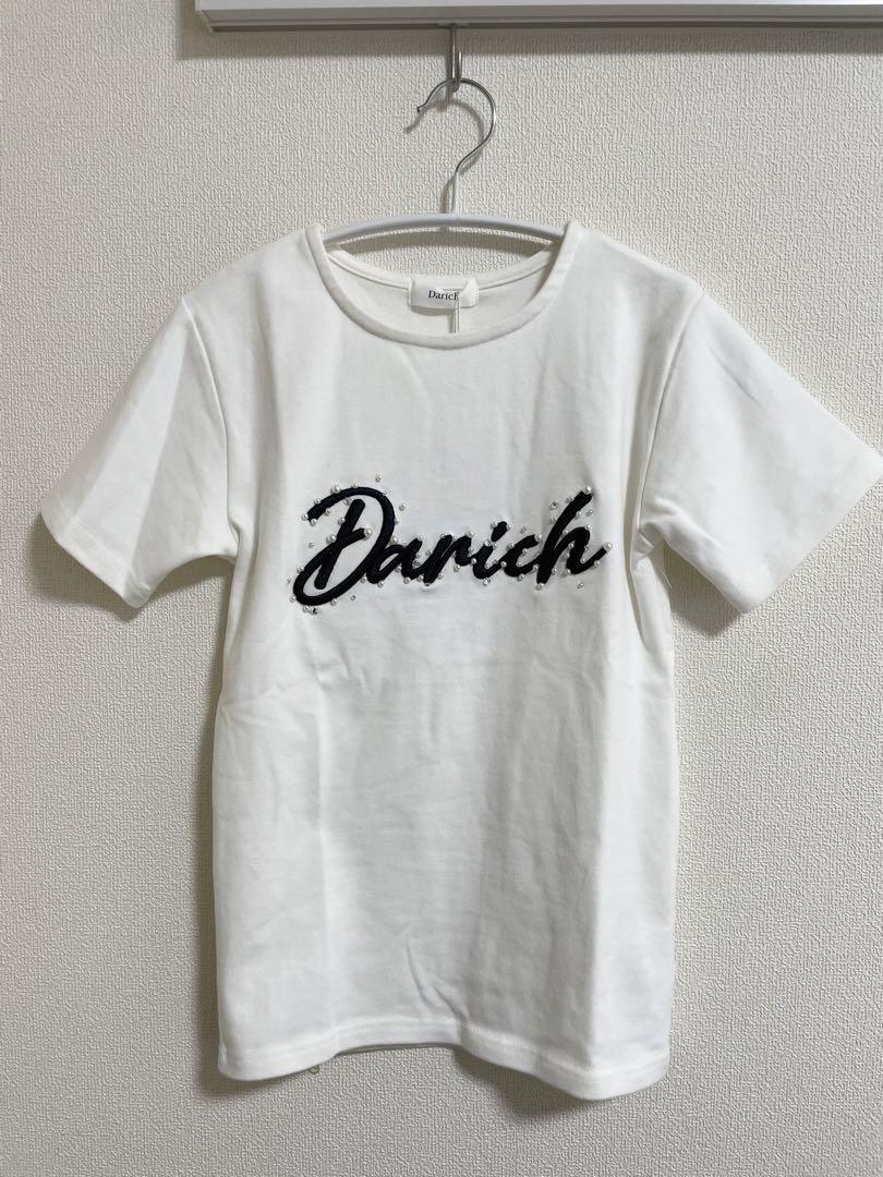 Darich ダーリッチ　エンブロイダリーパールTシャツ　ホワイト