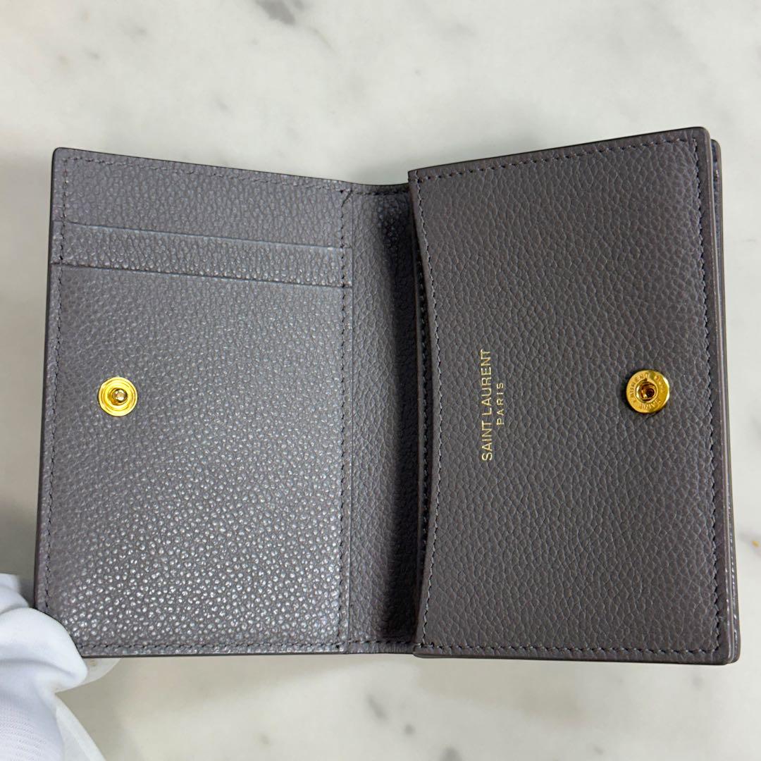 サンローラン SAINT LAURENT 名刺入れ カードケース グレージュ