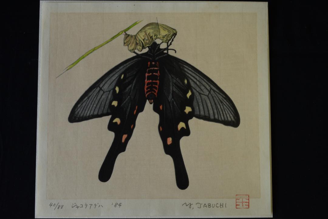安曇野の蝶】田淵行男 特装 88部限定版 オリジナル彩色木版画