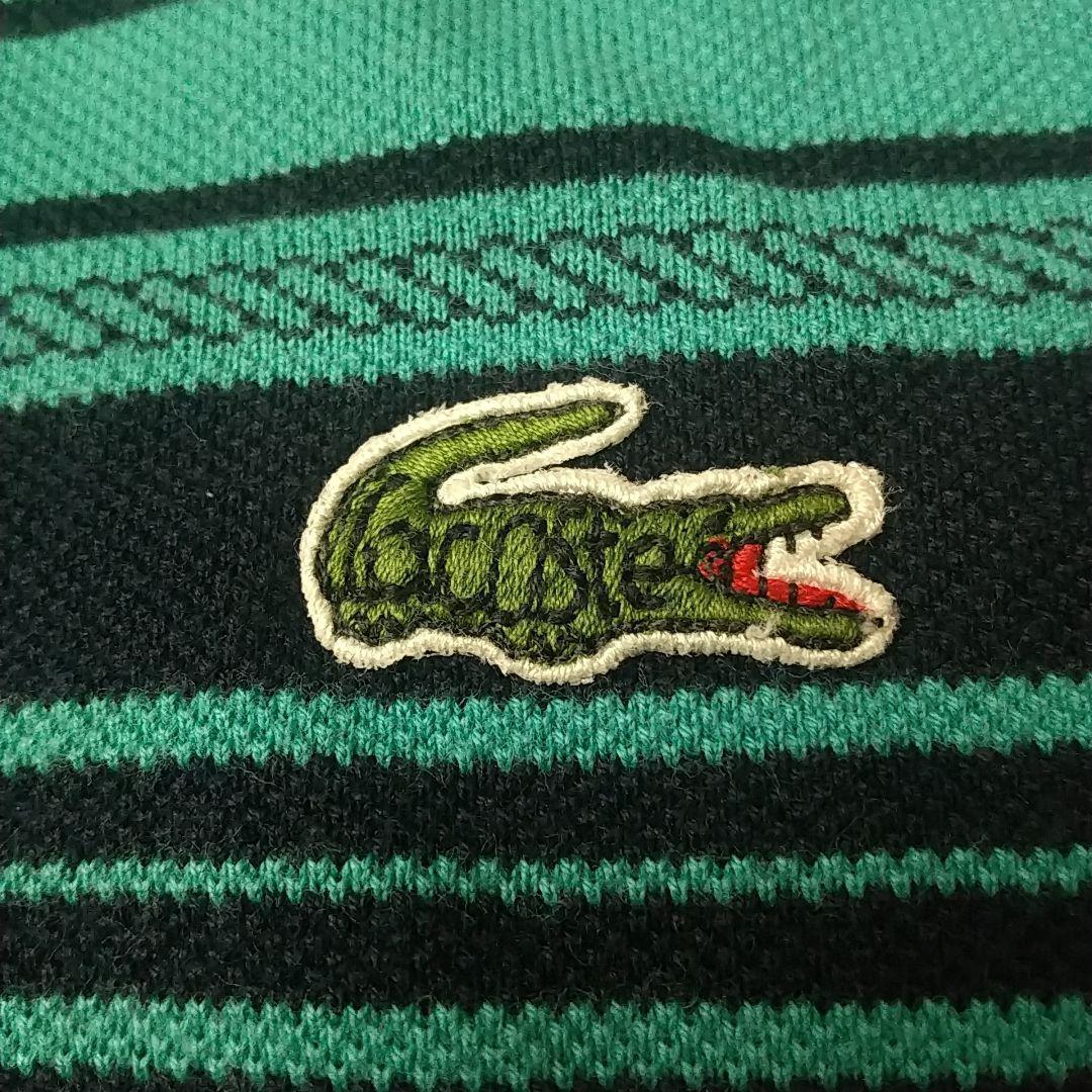 激安超安値 希少デザイン☆シュミーズラコステ 刺繍ロゴ ボーダー トップス