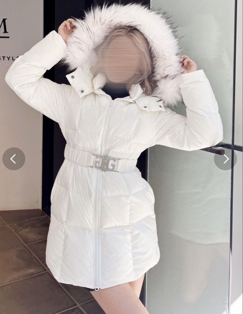 GYDAベルト付きロングダウンコート