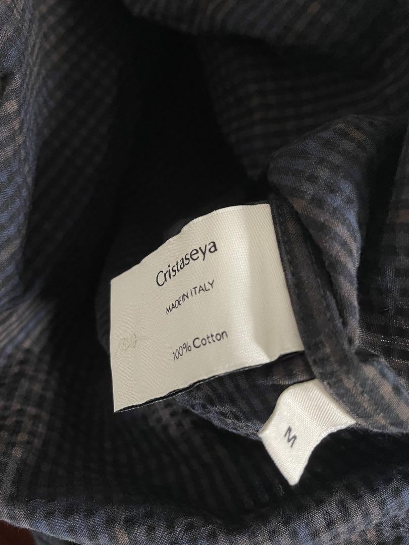 20SS Cristaseya シアサッカー チェックパジャマシャツ 画像6