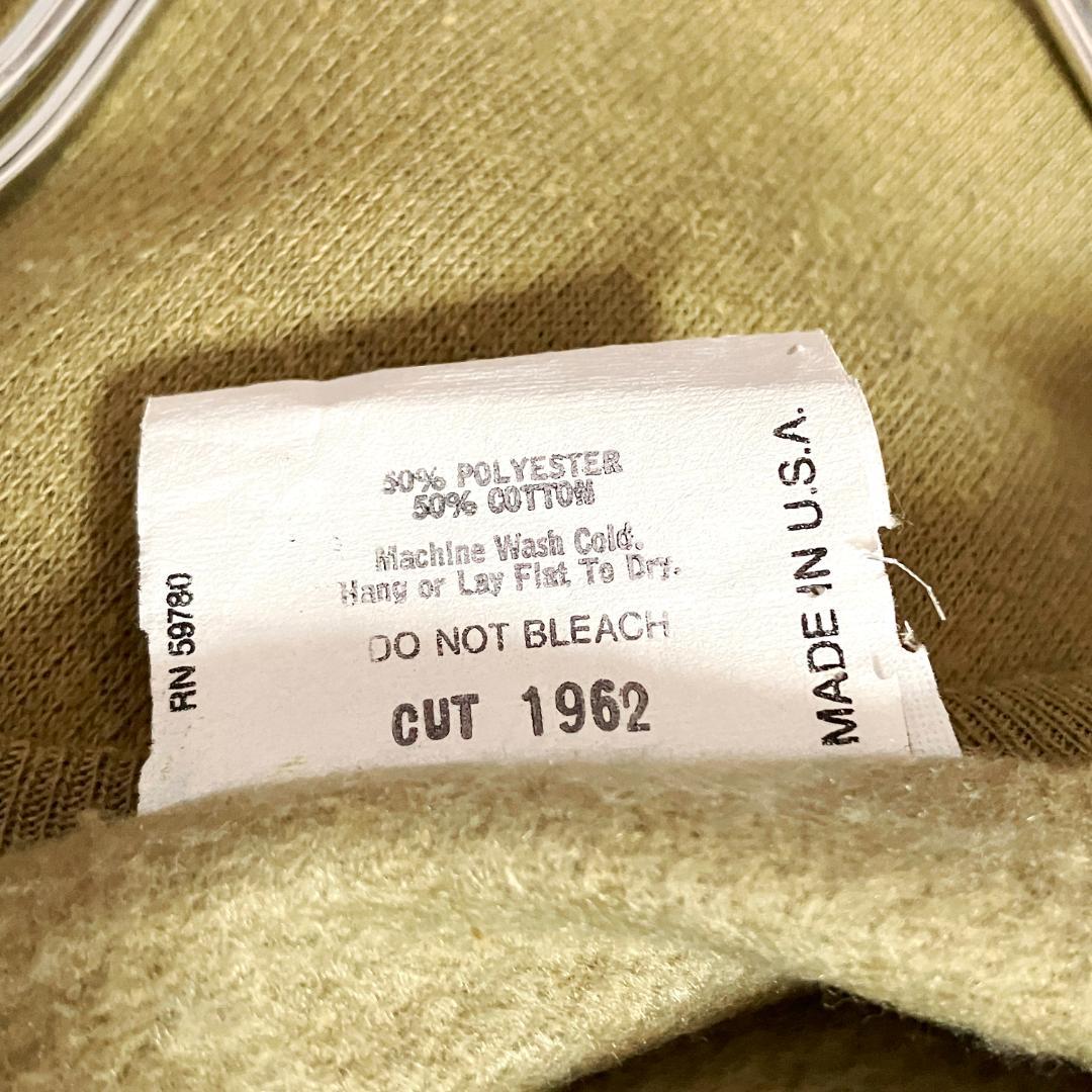 90s GUESS　トレーナー　スウェット　カーキ　　ロゴ　裏起毛　アメリカ製