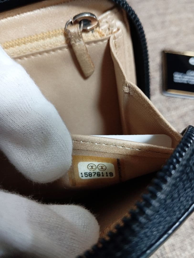 『美品!』シャネル CHANEL カメリア 黒 長財布 ラムスキン 『美品!』シャネル CHANEL カメリア 黒 長財布 ラムスキン