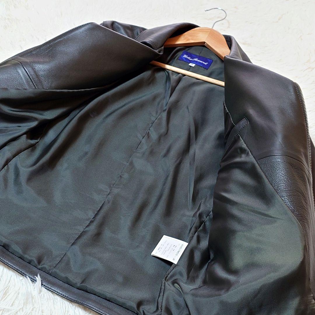 Urban Research 羊革 ダブルレザージャケット ブラック系 38 M