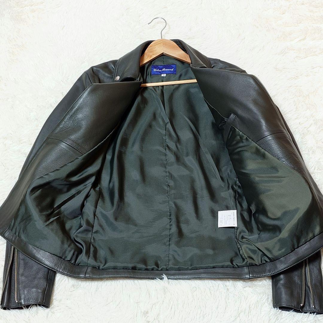 Urban Research 羊革 ダブルレザージャケット ブラック系 38 M